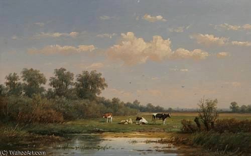 A Dutch Pasturage With Cattle — Anthonie Jacobus Van Wijngaerdt