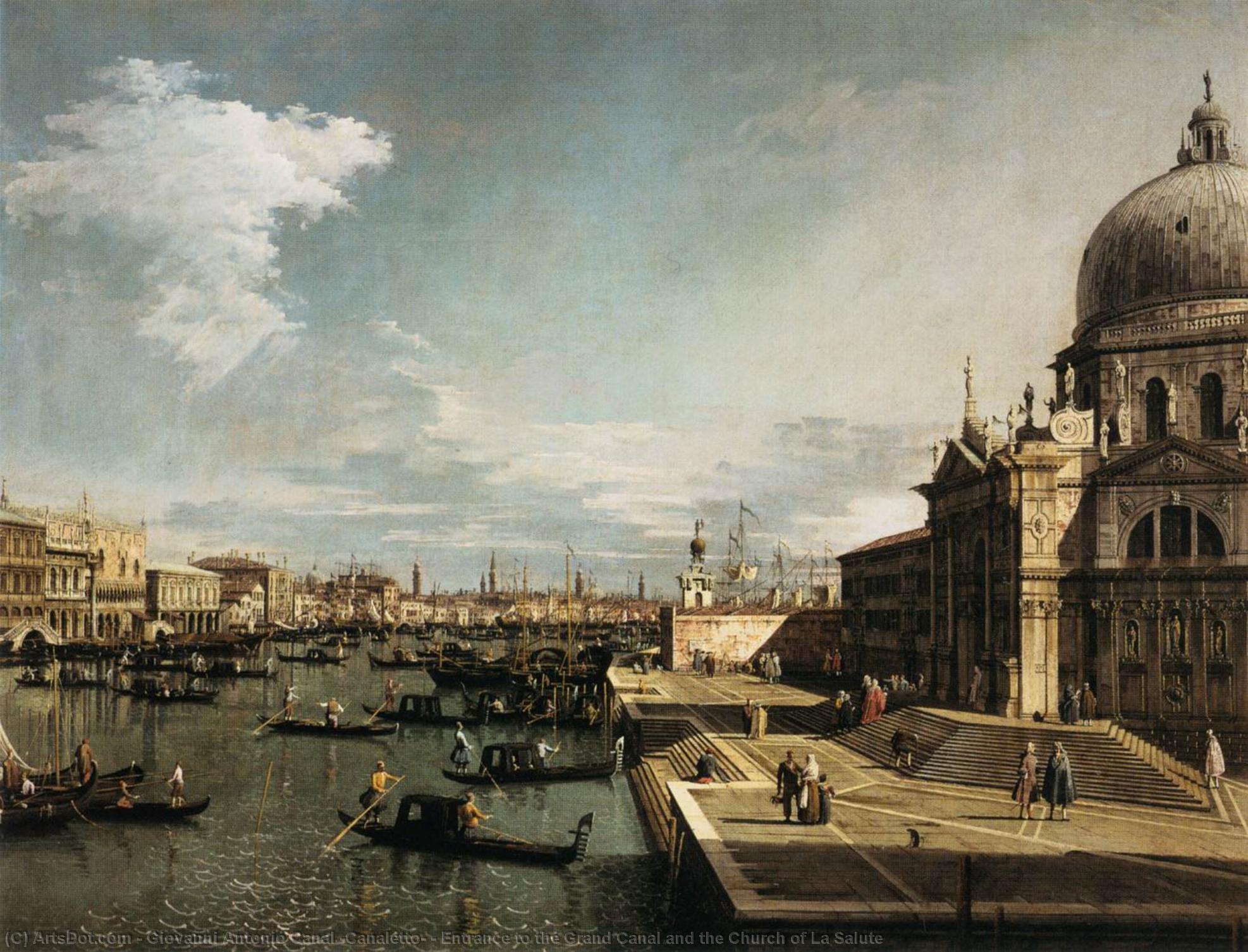 Einfahrt Zum Canal Grande Und Die Kirche La Salute — Giovanni Antonio Canaletto