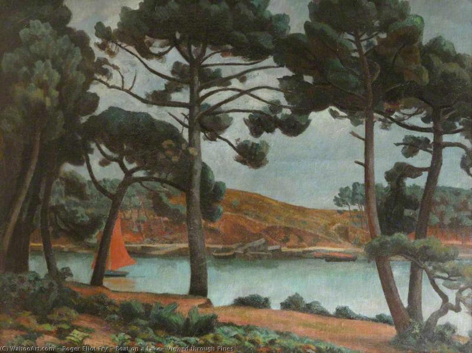 Boat On A Lake, Viewed Through Pines — ロジャー・エリオット・フライ
