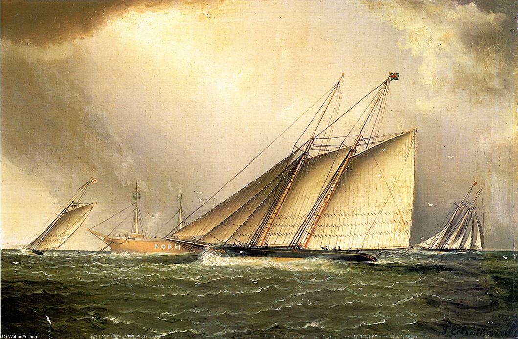 Yachts Rounding The Nore Light Ship In The English Channel — Џејмс Едвард Батерсворт