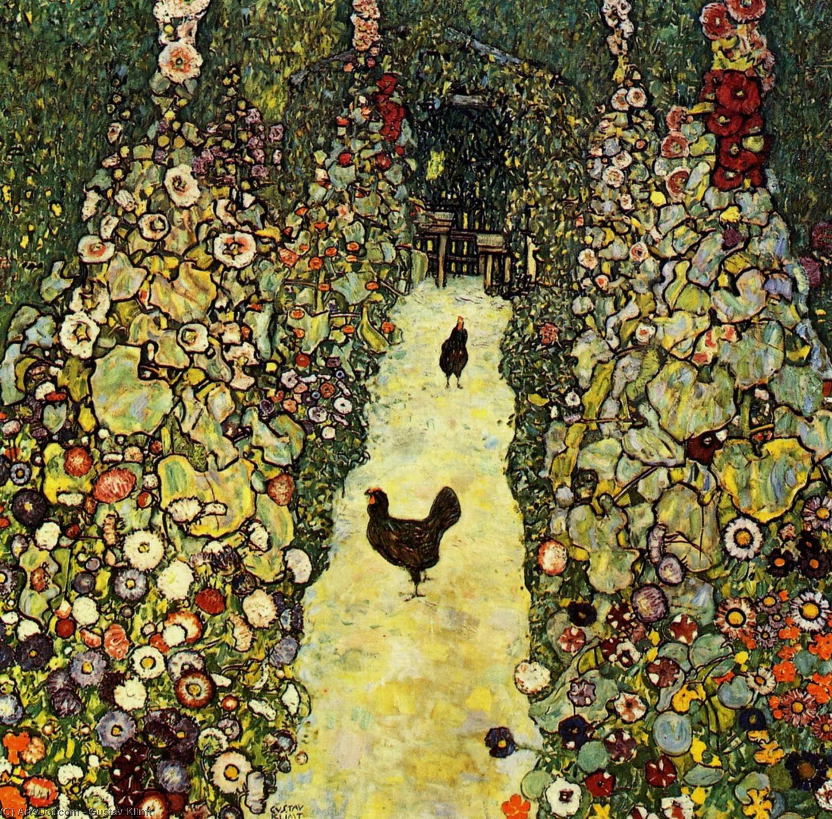 Garden With Roosters — Gustav Klimt