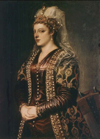 Portrait Of Caterina Cornaro Wife Of King James Ii Of Cyprus, Dressed As St. Catherine — Titian