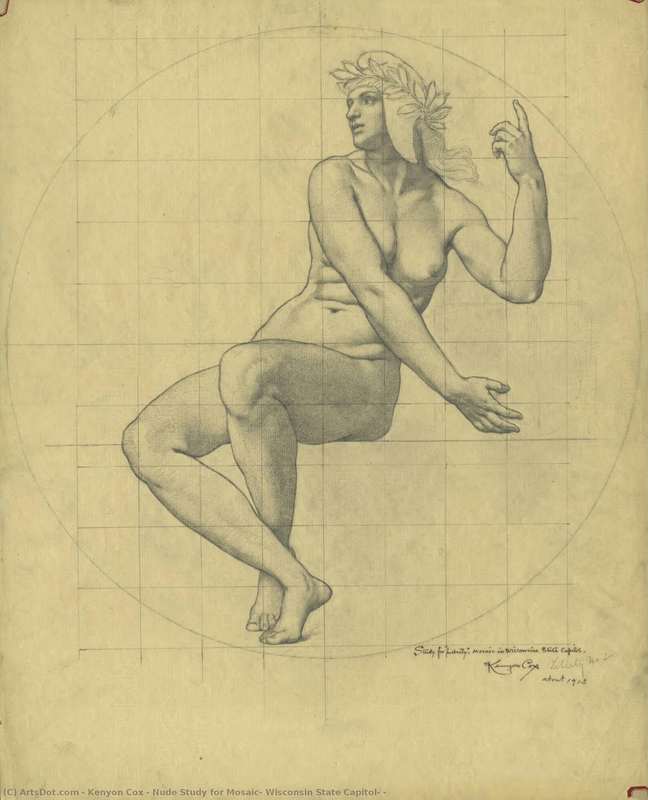Nude Study For Mosaic, Wisconsin State Capitol, — Kenyon Cox