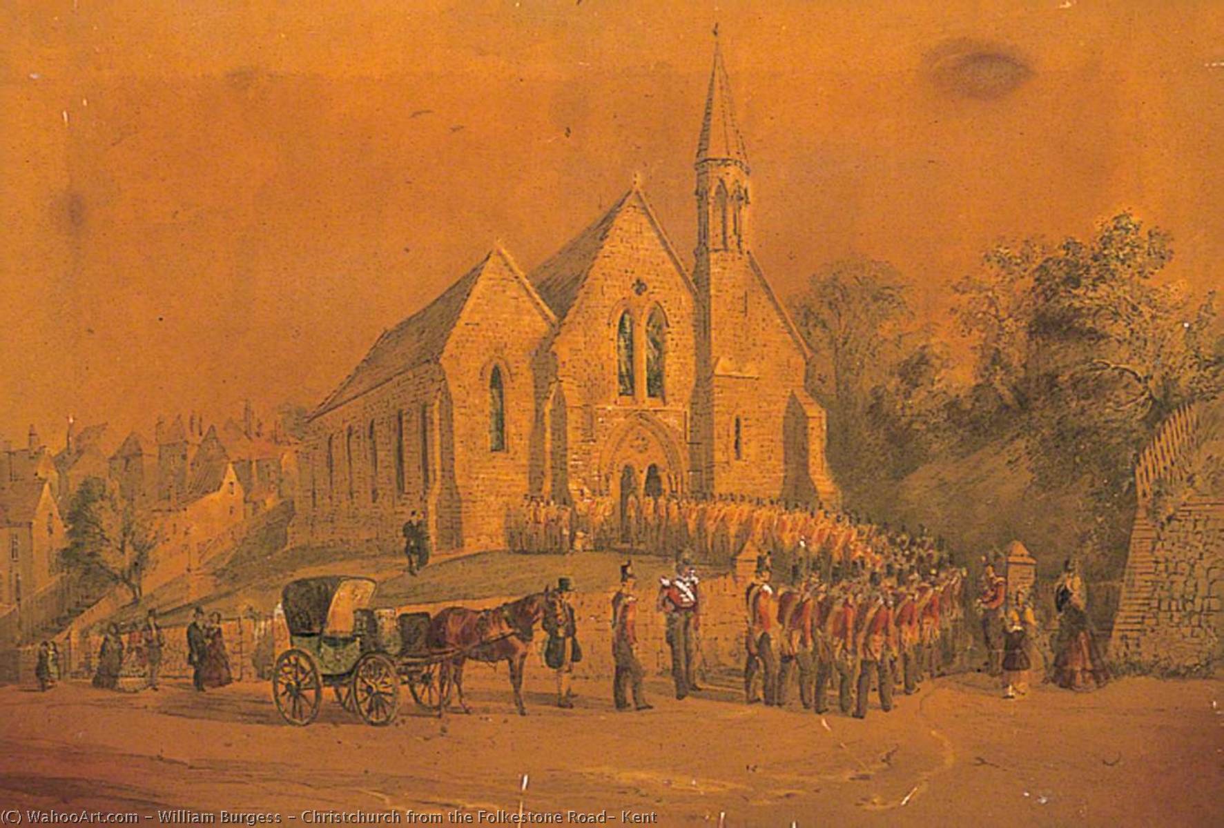 Christchurch From The Folkestone Road, Kent — William Burgess