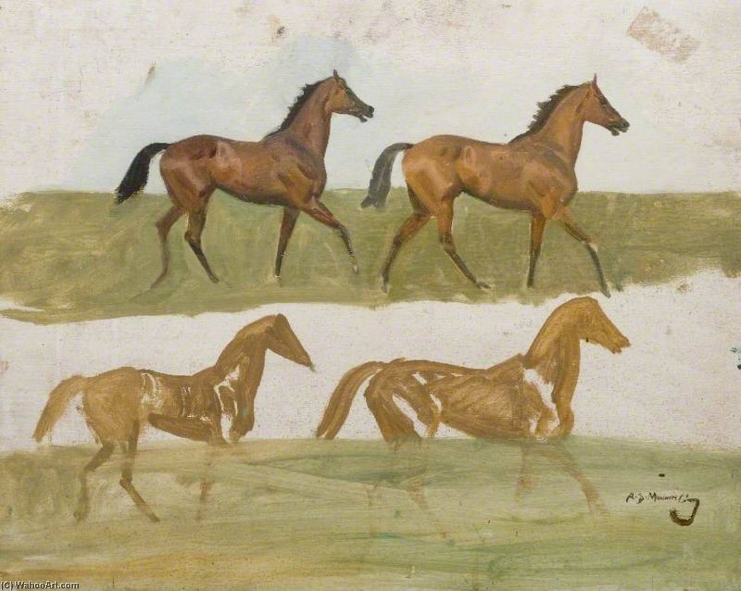 Studies Of A Bay Racehorse — Sir Alfred James Munnings