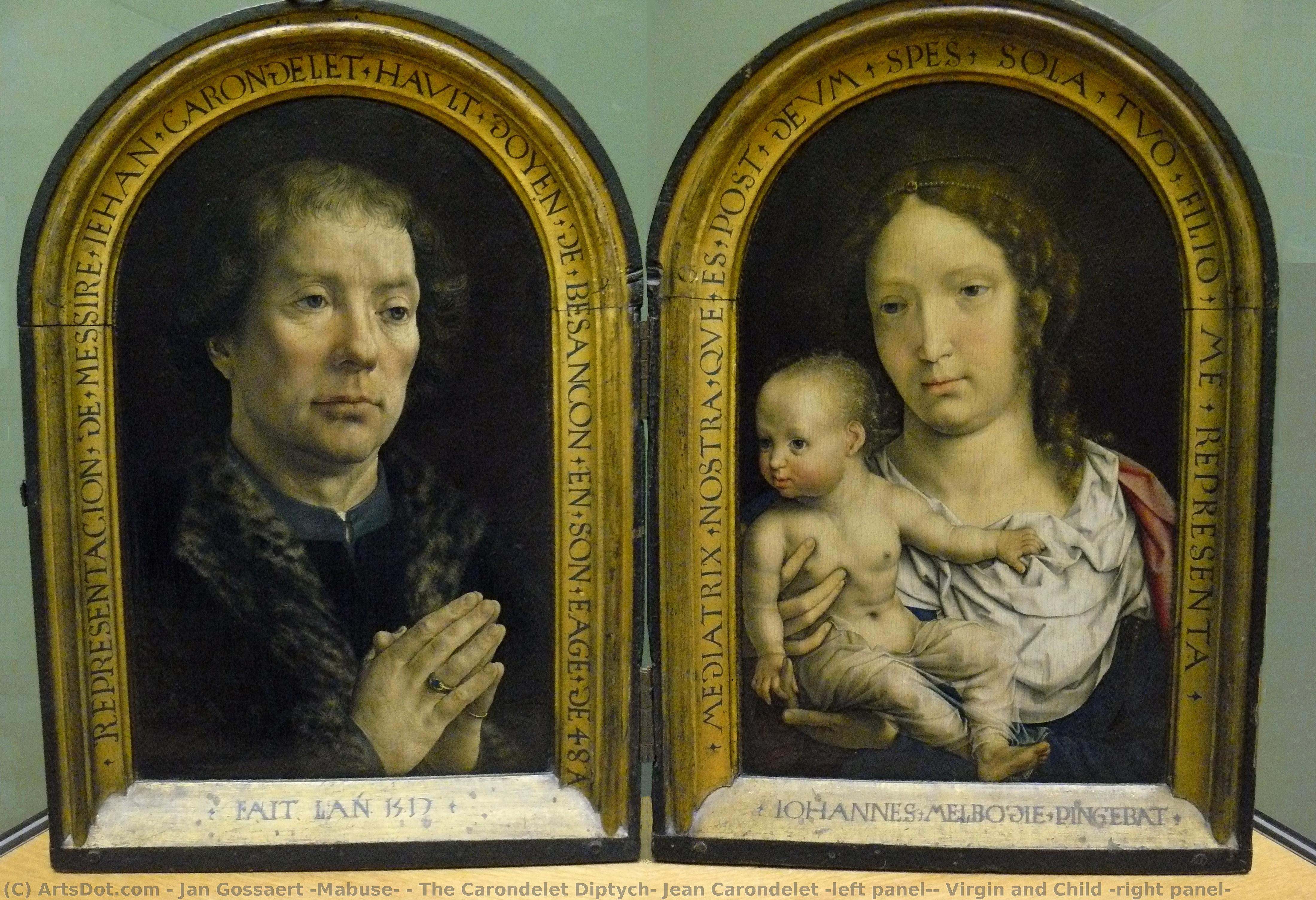 The Carondelet Diptych: Jean Carondelet (left Panel), Virgin And Child (right Panel) — Jan Gosaert (mabuse)