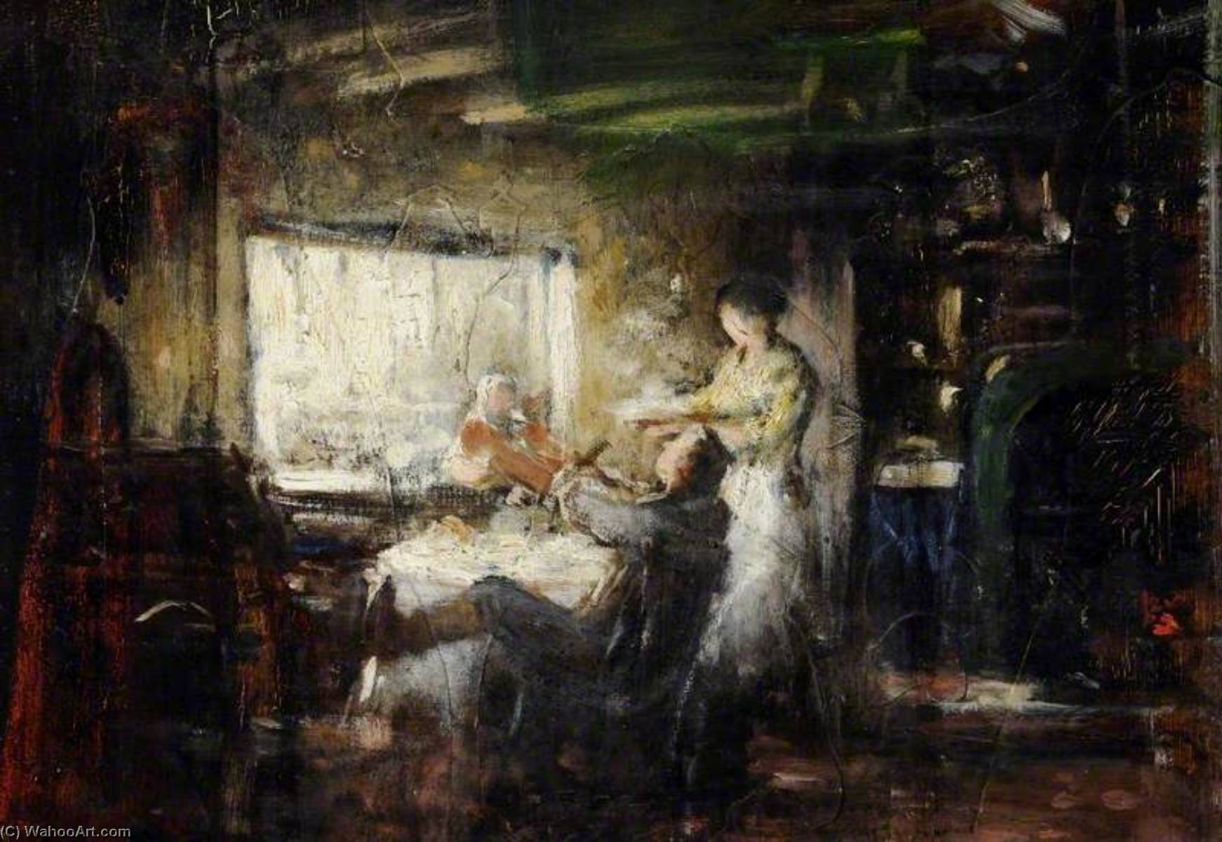 Study Of A Kitchen Scene (detail) — Frederick William Elwell