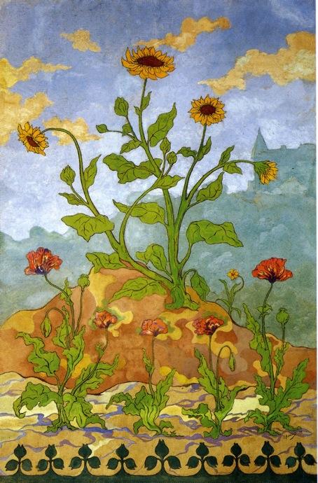 Four Decorative Panels: Sunflowers And Poppies — Paul Elie Ranson