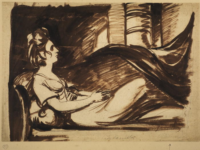 Study For The Portrait Of A Lady Reclining On A Couch — George Romney