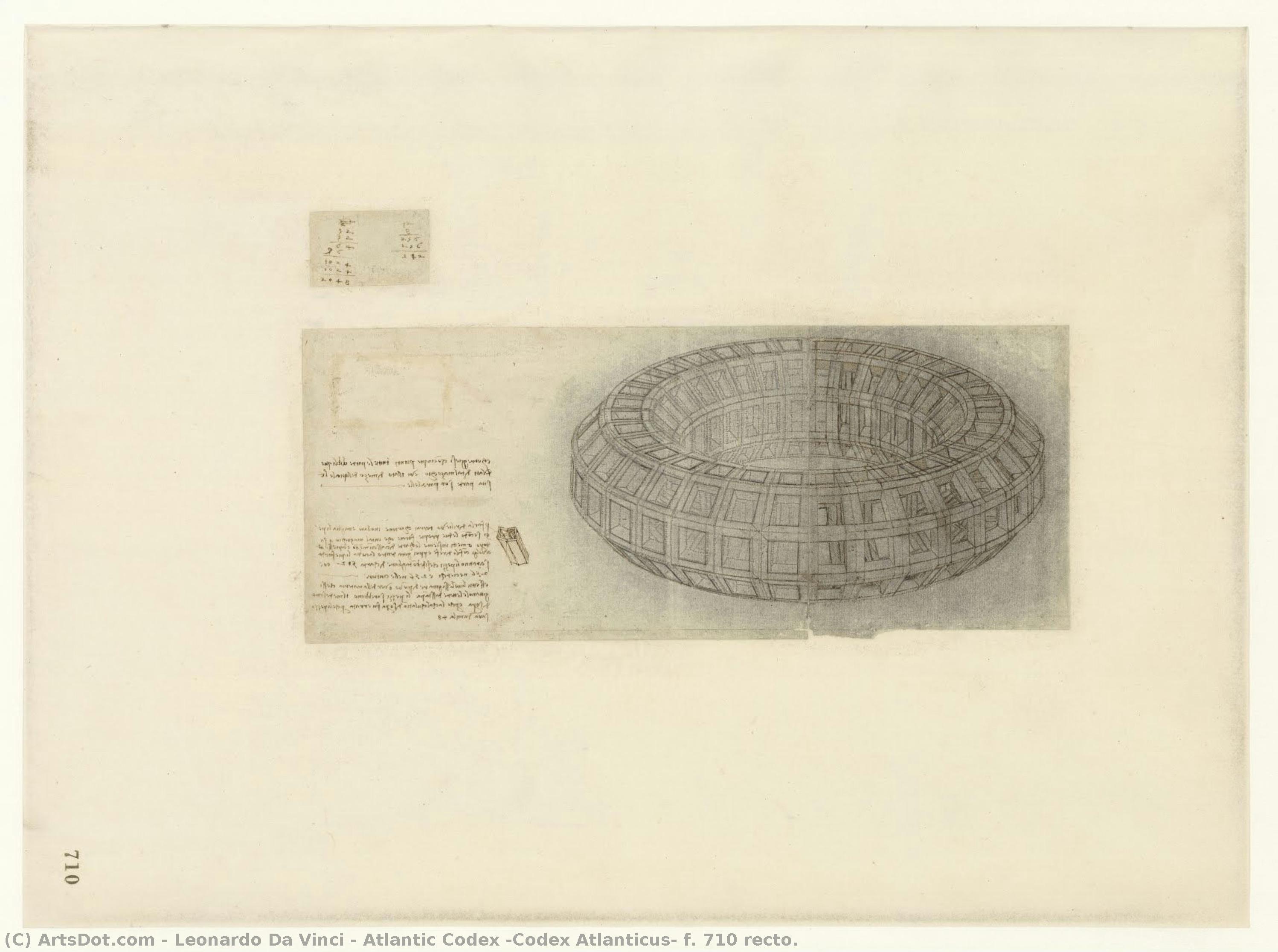 Das Atlantische Kodex (codex Atlanticus) F. 710 Recto — Leonardo Da Vinci