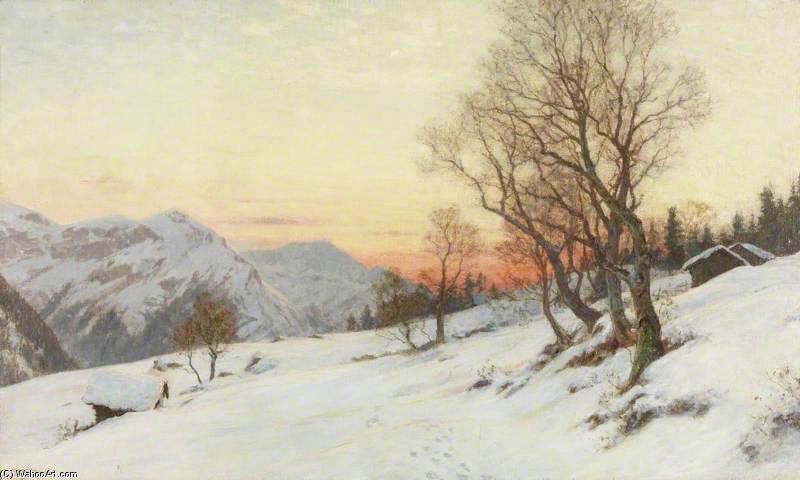 Sunset In The Wengen Alps, Switzerland — Ernest Albert Waterlow