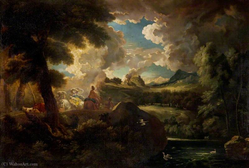 A Wooded Landscape With Figures And A Stormy Sky By The Sea Coast — Pieter The Younger Mulier
