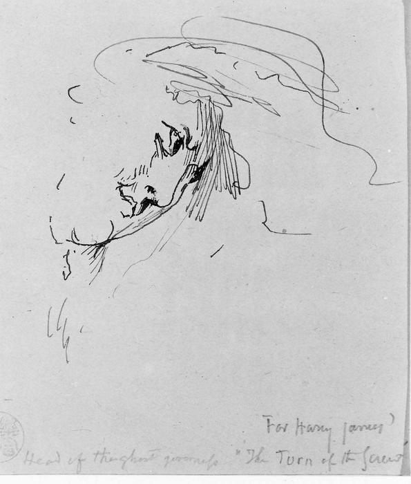 Sketch Head Of Ghost Governess For ''turn Of The Screw'' By Henry James — John La Farge