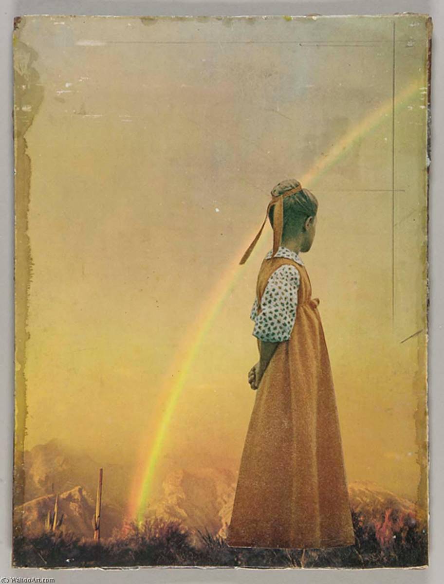 Untitled (desert Landscape With Mountains In Background And Large Rainbow) — Joseph Cornell