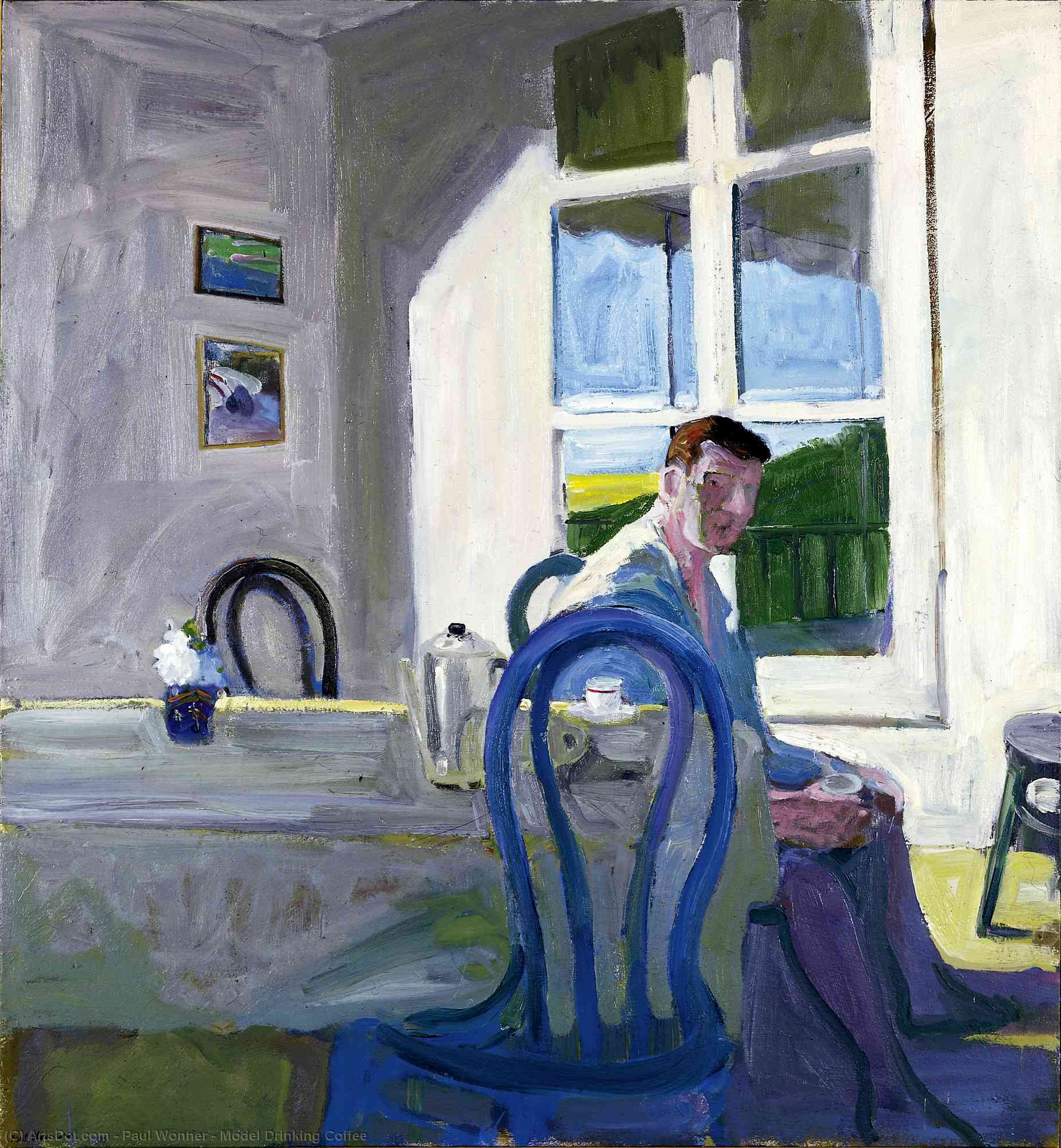 Model Drinking Coffee — Paul Wonner