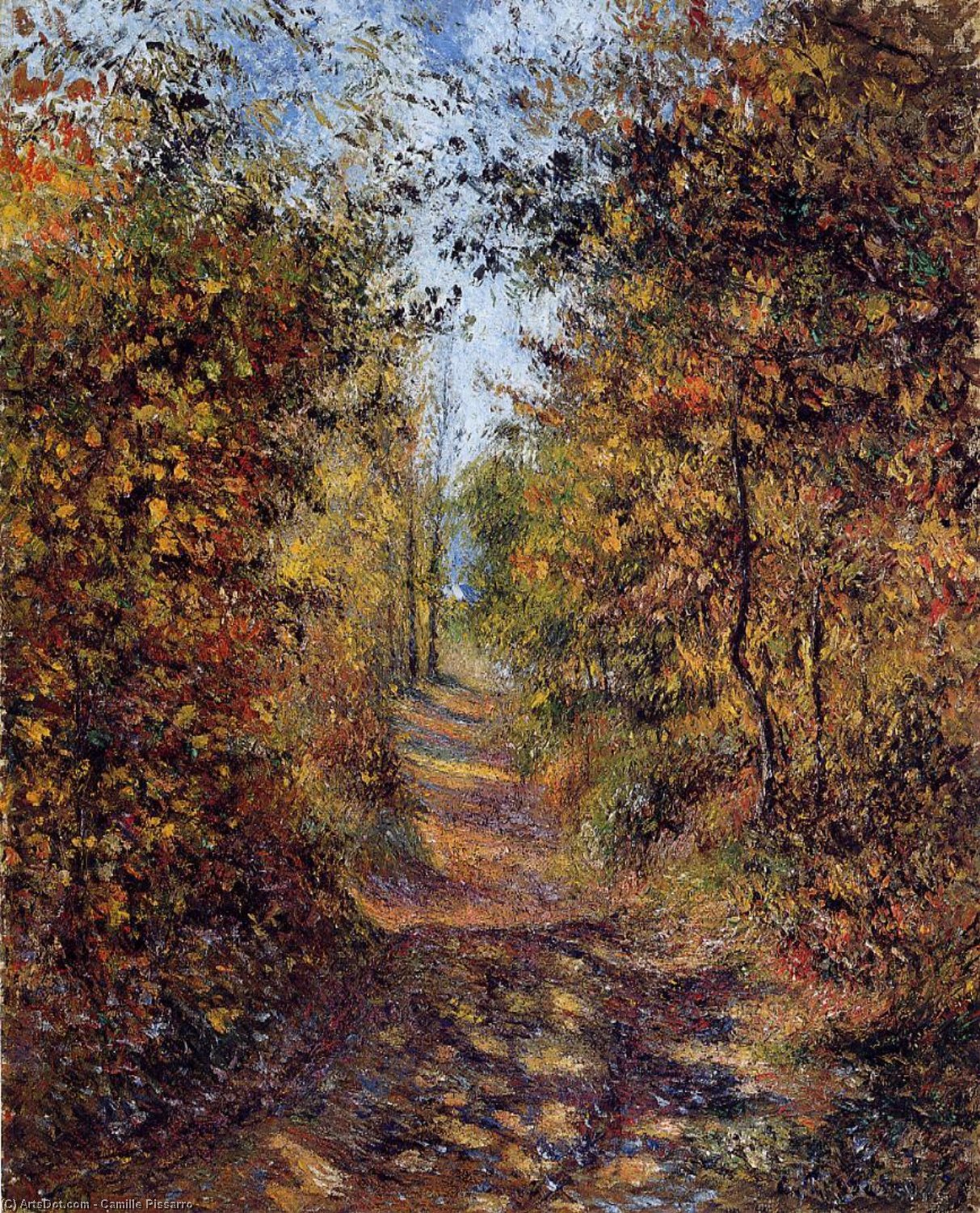 Path Under The Trees, Summer — Camille Pissarro
