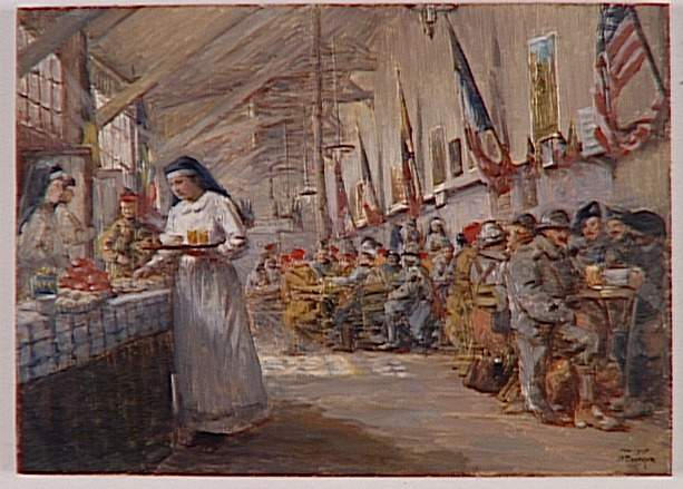 Madame Bouchor Au Foyer Du Soldats De La Gare De L'est, Mai 1917 — Joseph-félix Bouchor