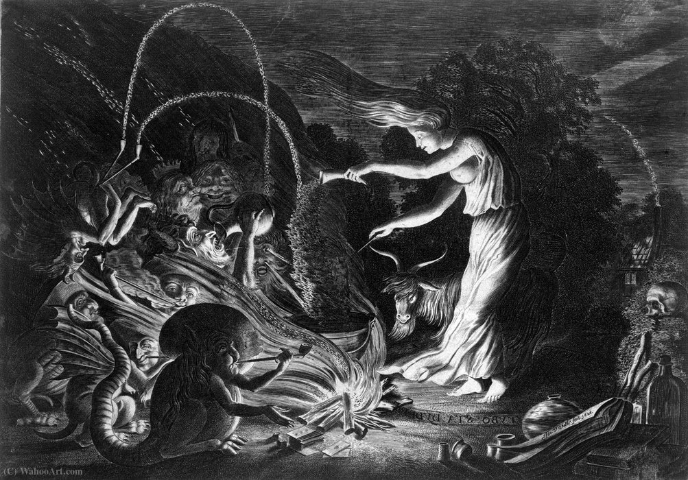 A Witch At Her Cauldron Surrounded By Beasts — Jan Van De Velde The Elder