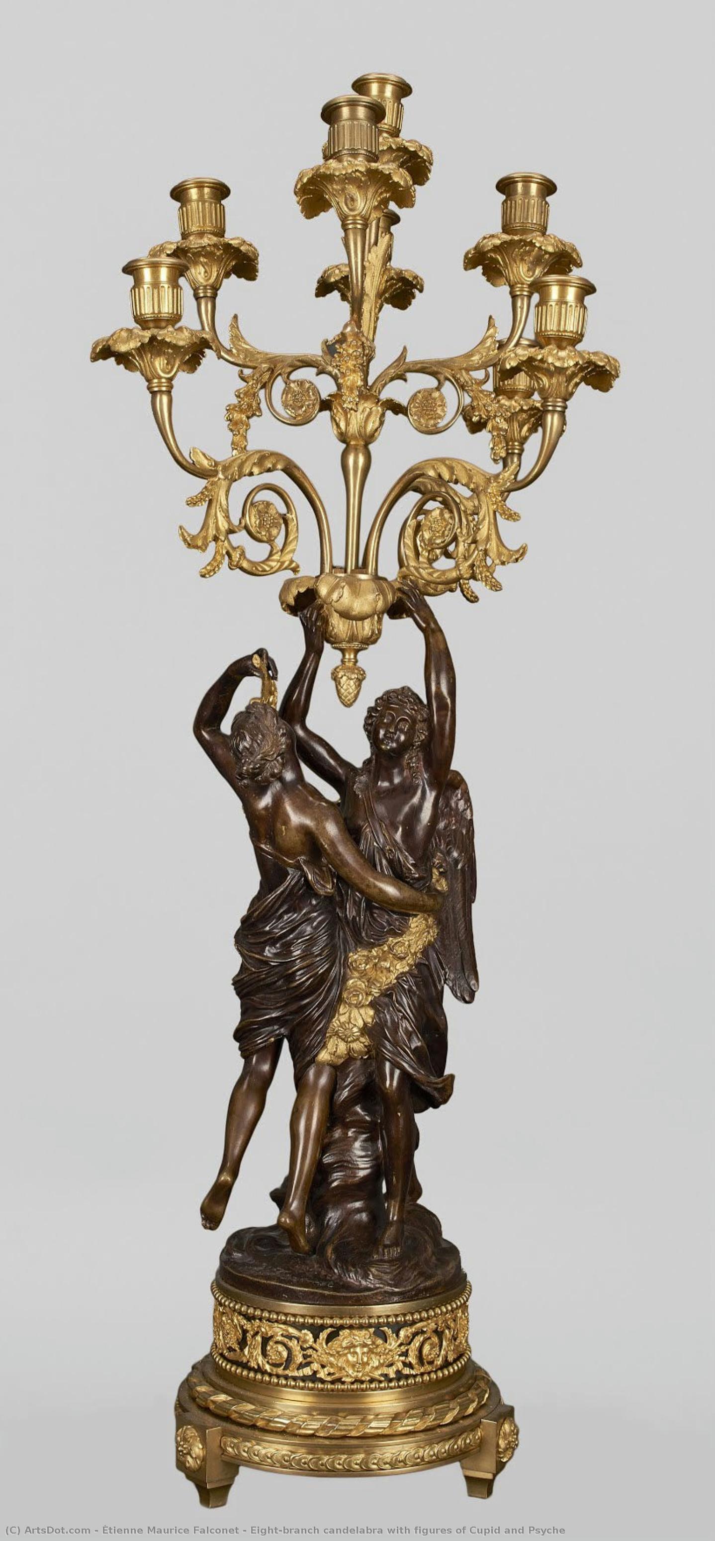 Eight-branch Candelabra With Figures Of Cupid And Psyche — Étienne-maurice Falconet