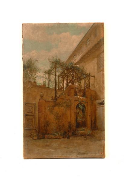 La Cour De La Maison D'hector Leroux En Italie — Louis Hector Leroux