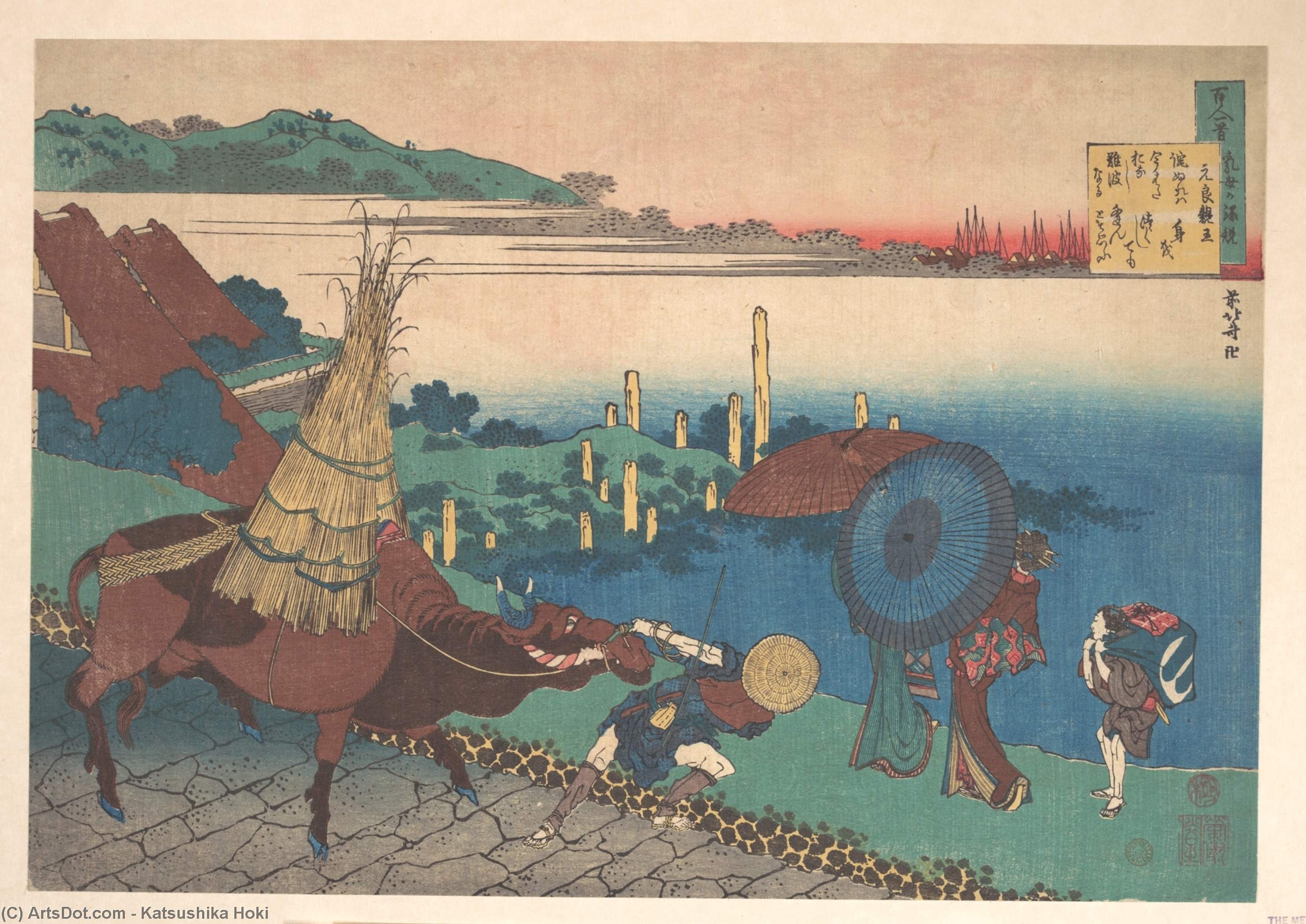 Poem By Motoyoshi Shinnô — Katsushika Hokusai