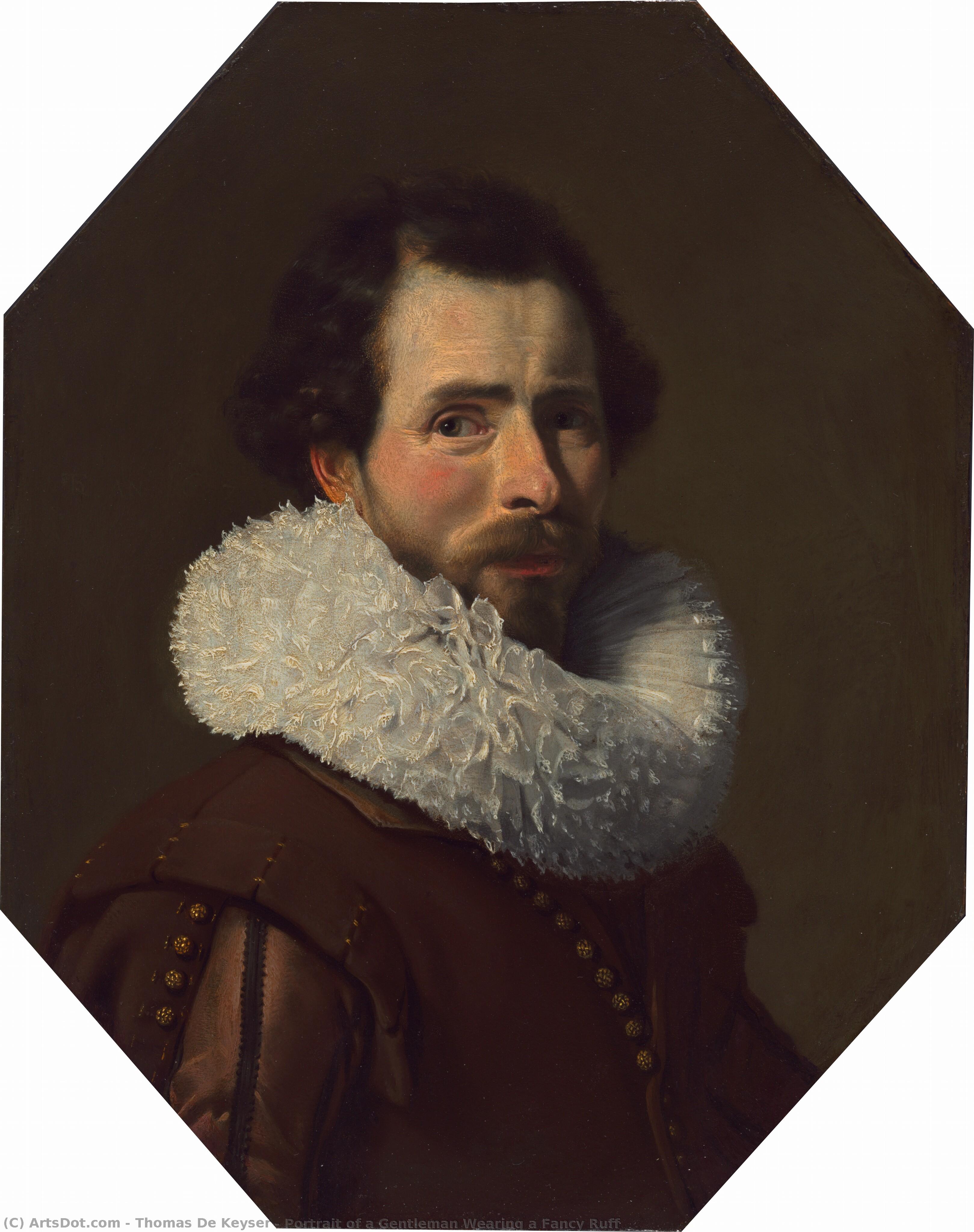Portrait Of A Gentleman Wearing A Fancy Ruff — Thomas De Keyser