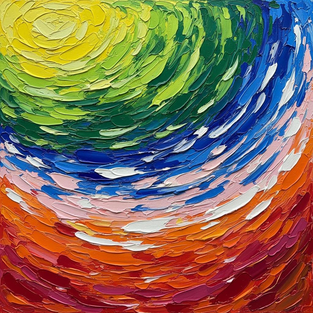 Chromatic Vortex: A Radiant Symphony Of Impasto Motion And Spectral Light — Christian Noiret
