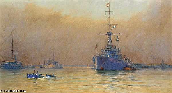 In The Harbour At Portsmouth — Alma Claude Burlton Cull
