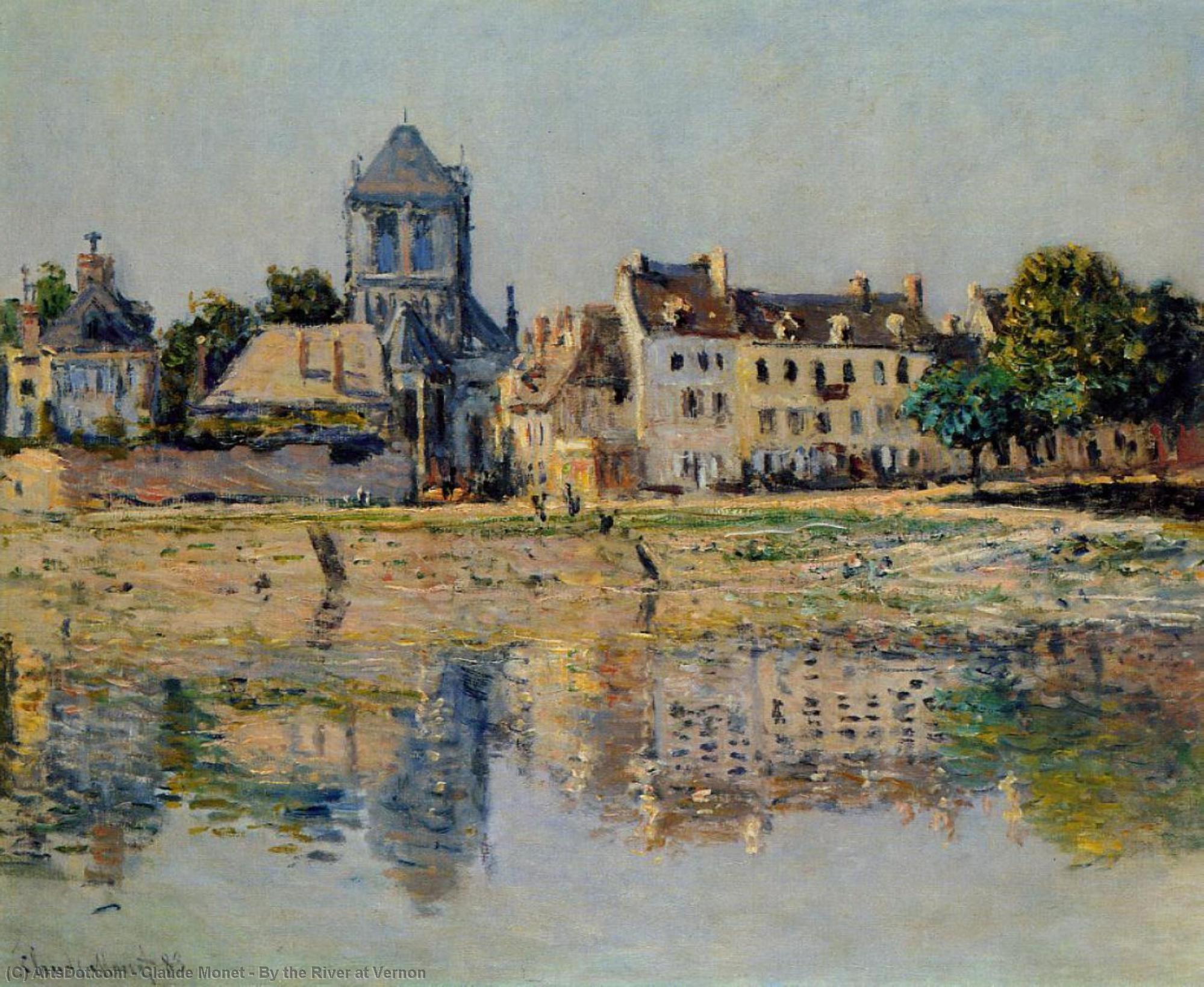 By The River At Vernon — Claude Monet