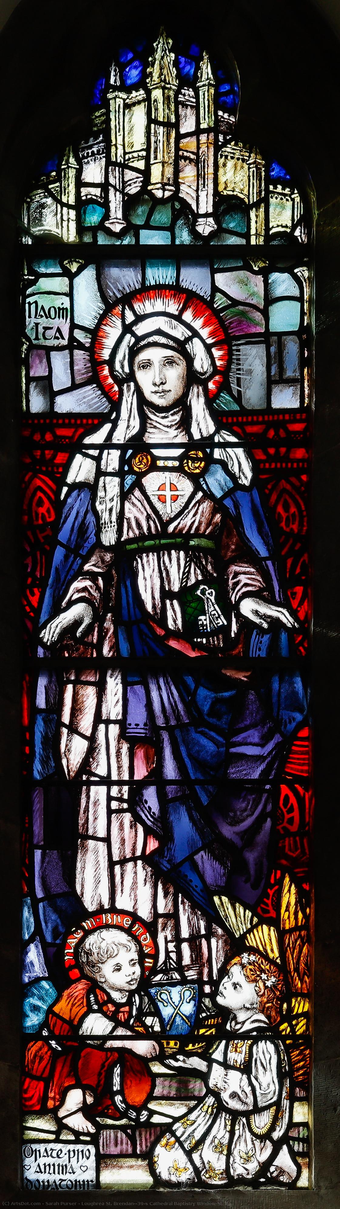 Loughrea St. Brendan's Cathedral Baptistry Window St. Ita — Sarah Purser