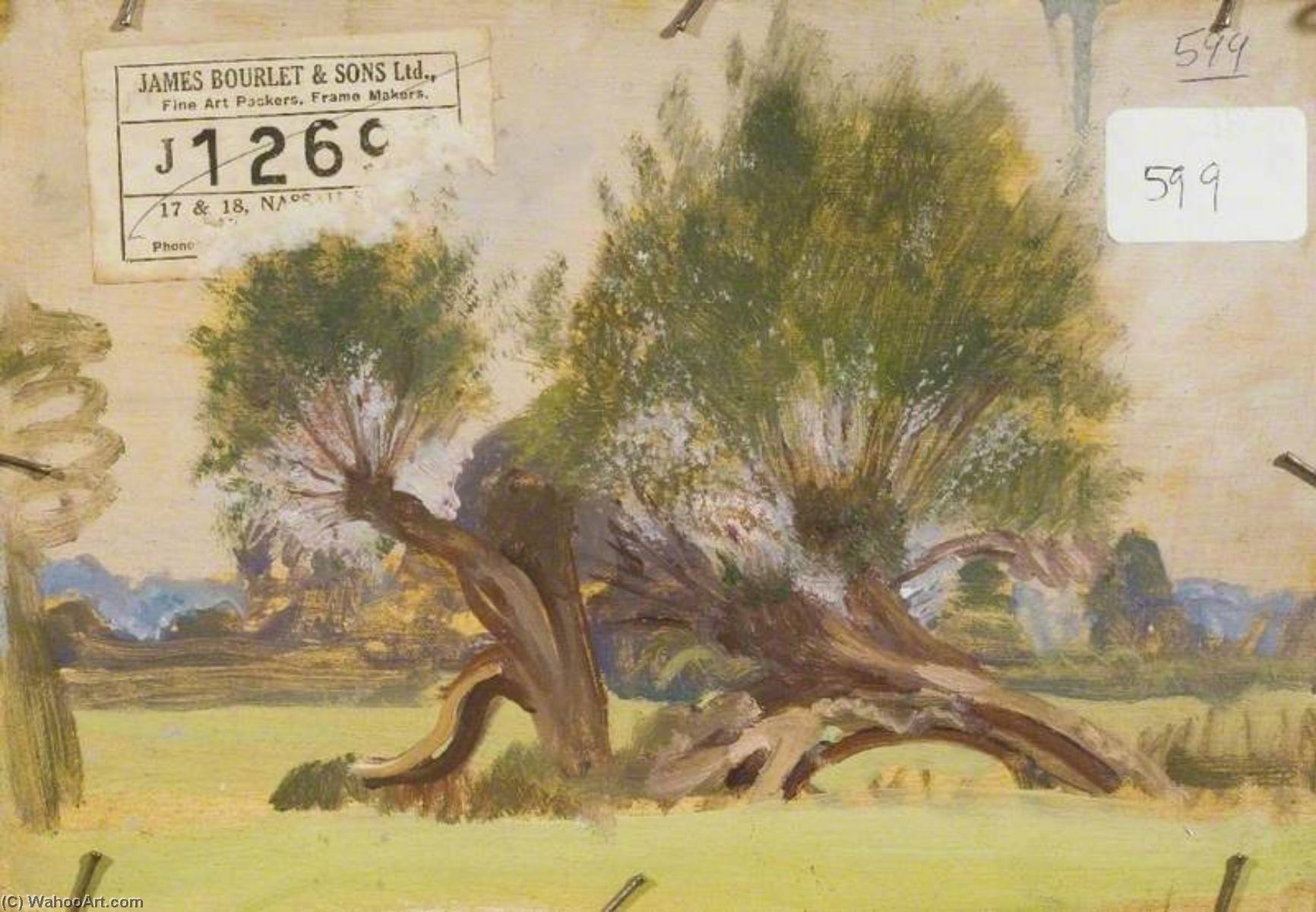 Study Of Willows (verso) — Sir Alfred James Munnings