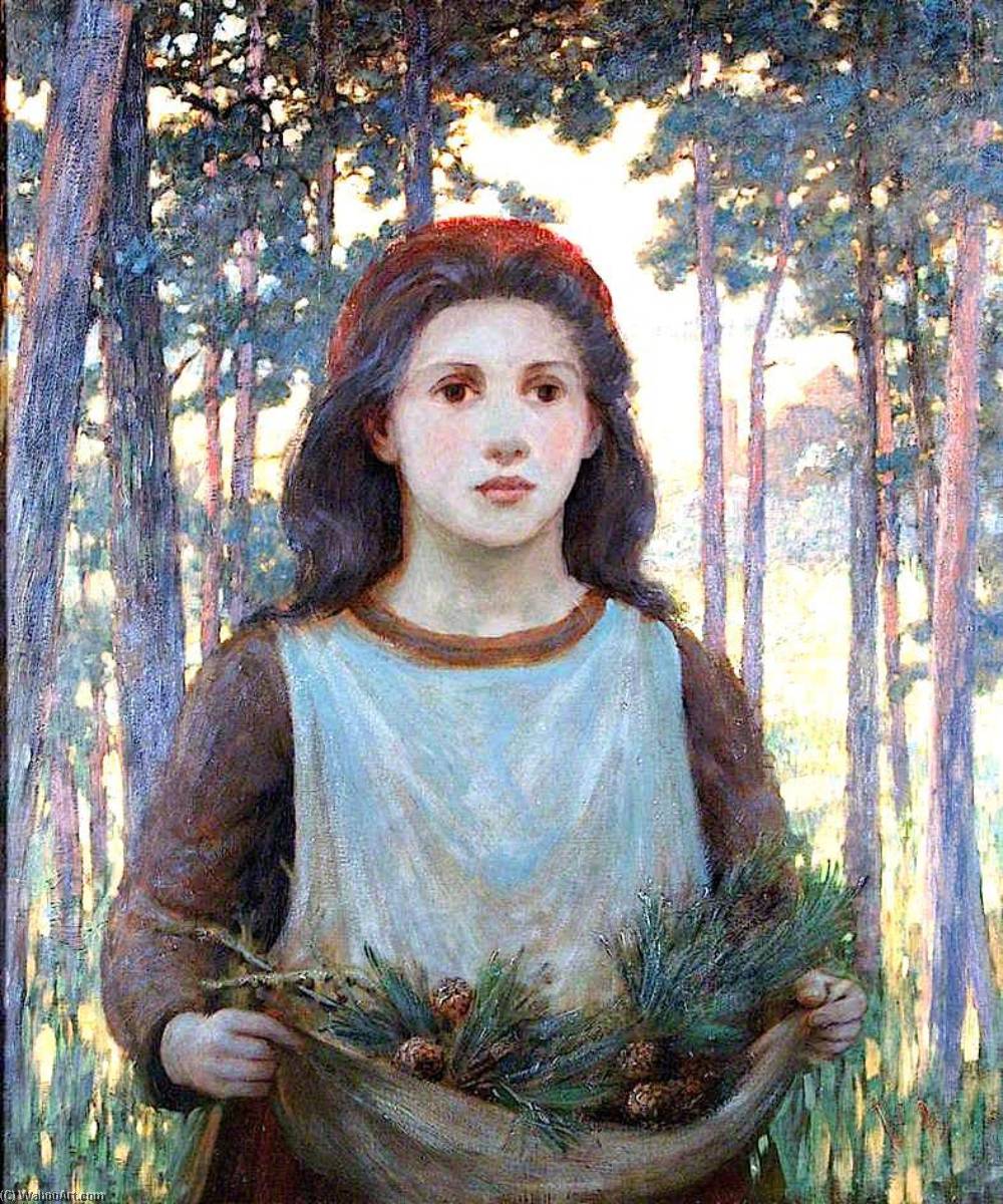 Girl Gathering Fir Cones — William Herbert Allen