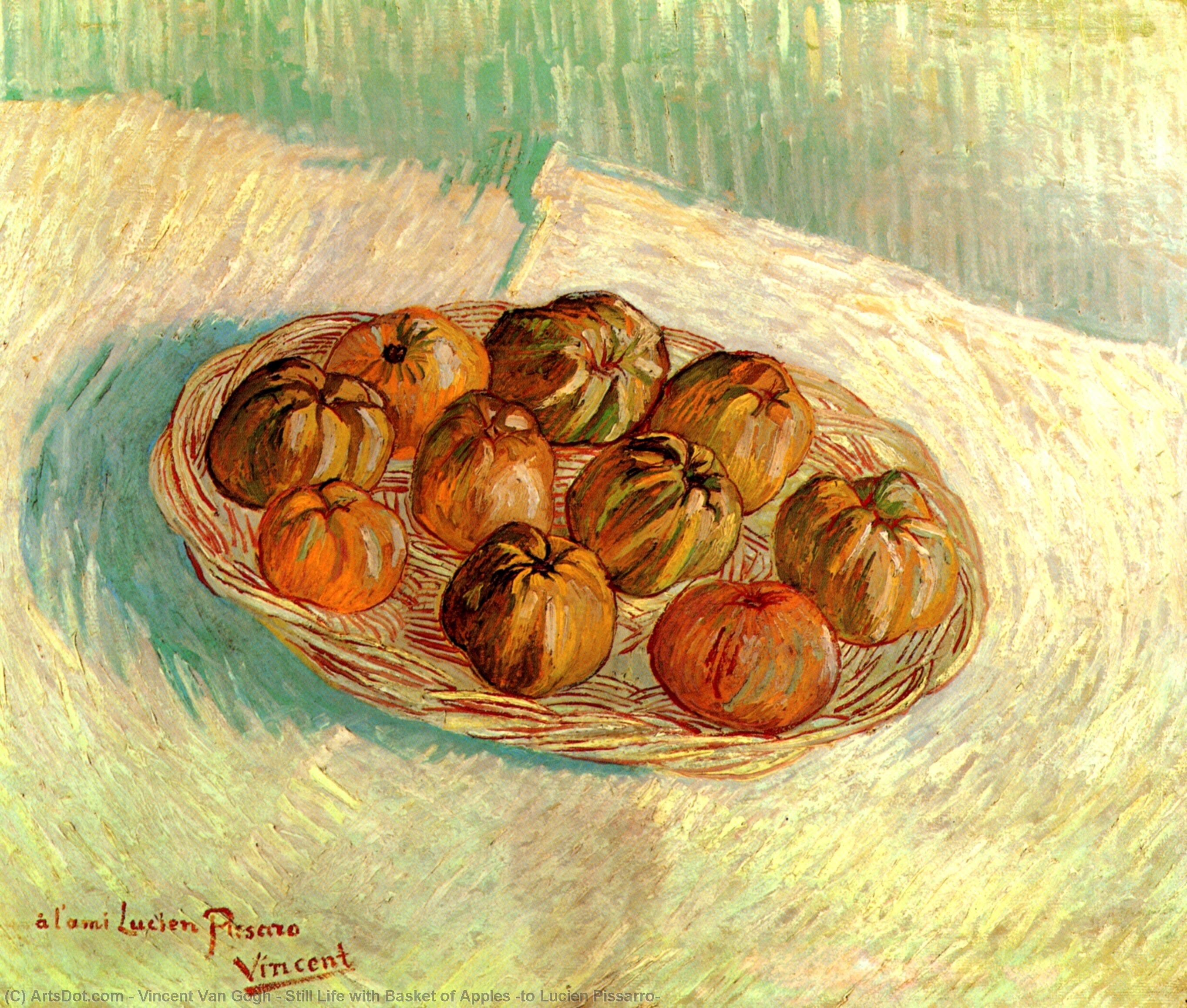 Still Life Mit Basket Of Apples (zu Lucien Pissarro) — Vincent Willem Van Gogh