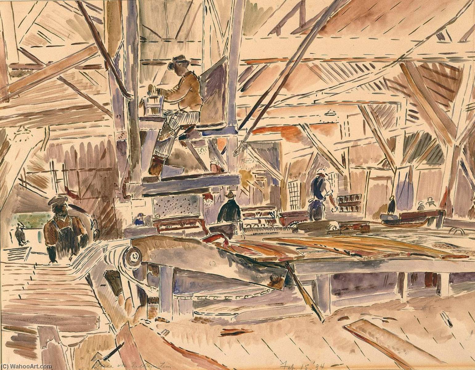 Inside A Lumber Mill — Claire Falkenstein