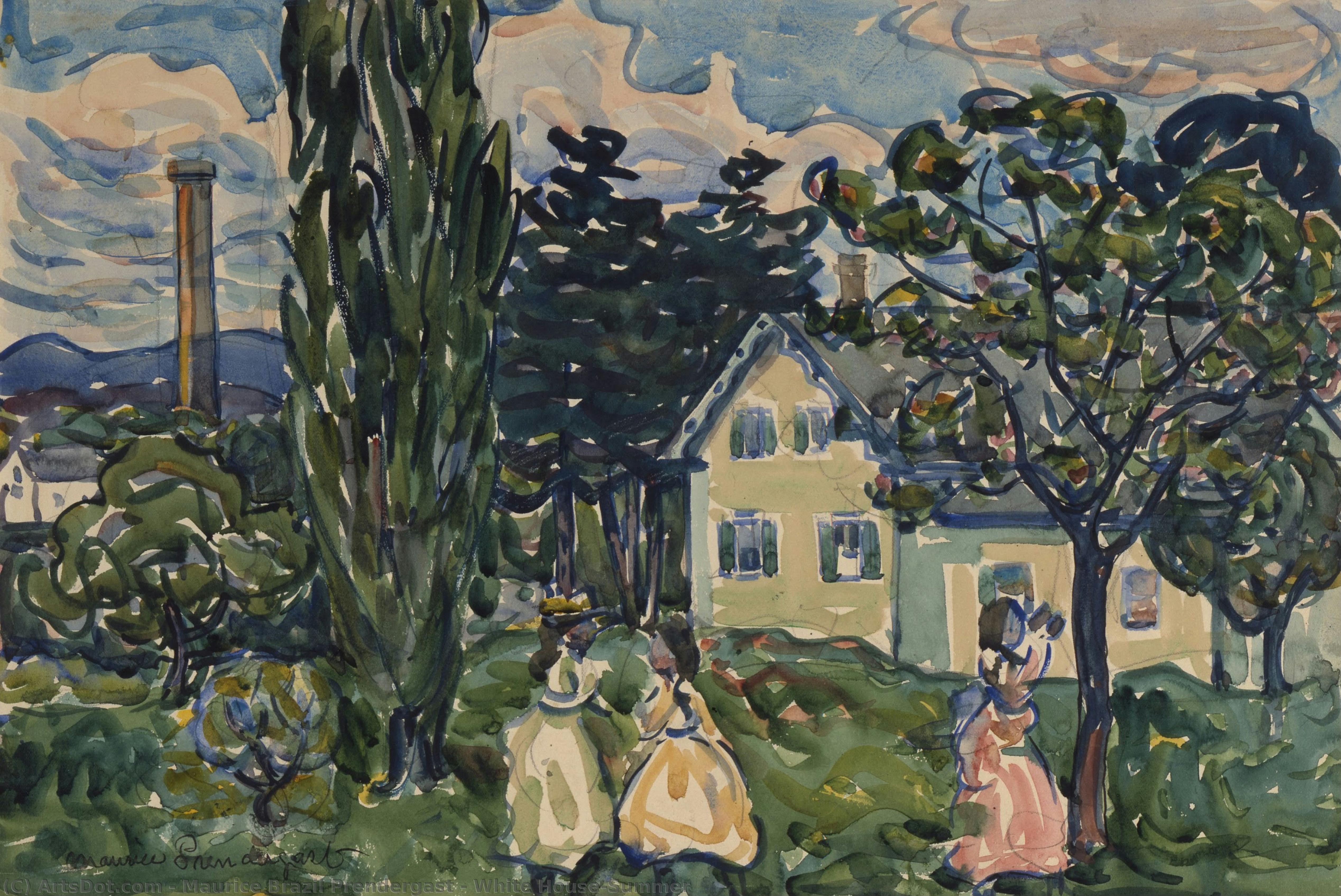 White House—summer — Maurice Brazil Prendergast