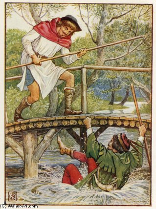Robin Hood And Little John — Walter Crane