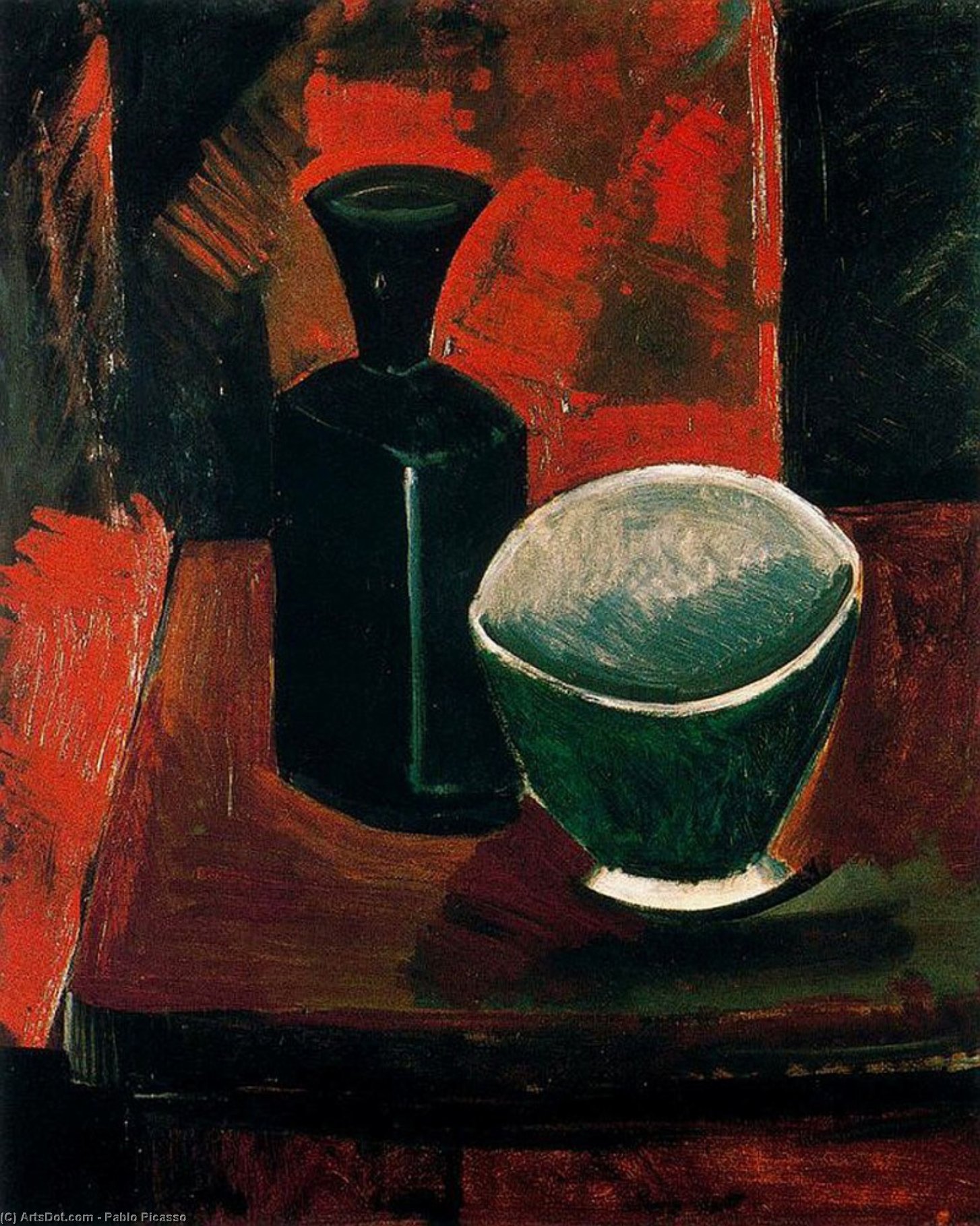 Green Pan And Black Bottle — Pablo Picasso