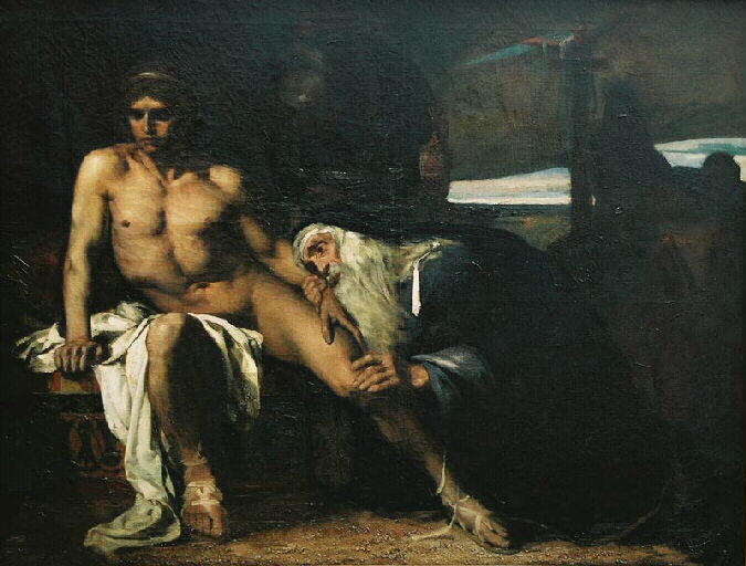 Priam Demandant À Achille Le Corps D'hector — Eugène Anatole Carrière