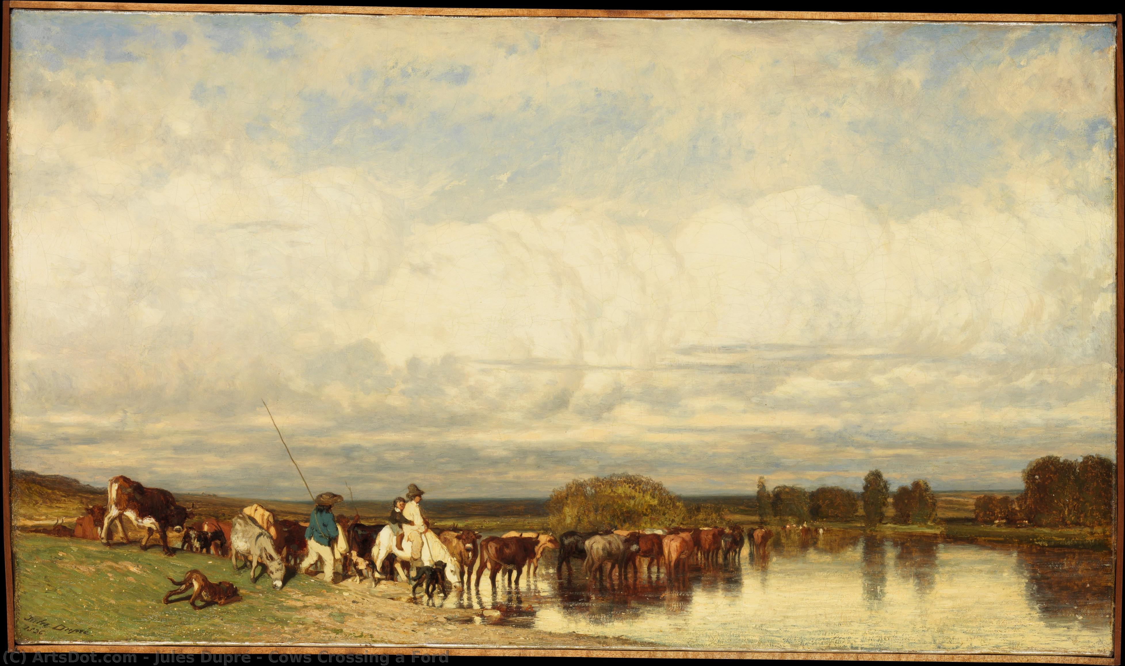 Cows Crossing A Ford — Жюль Дюпре