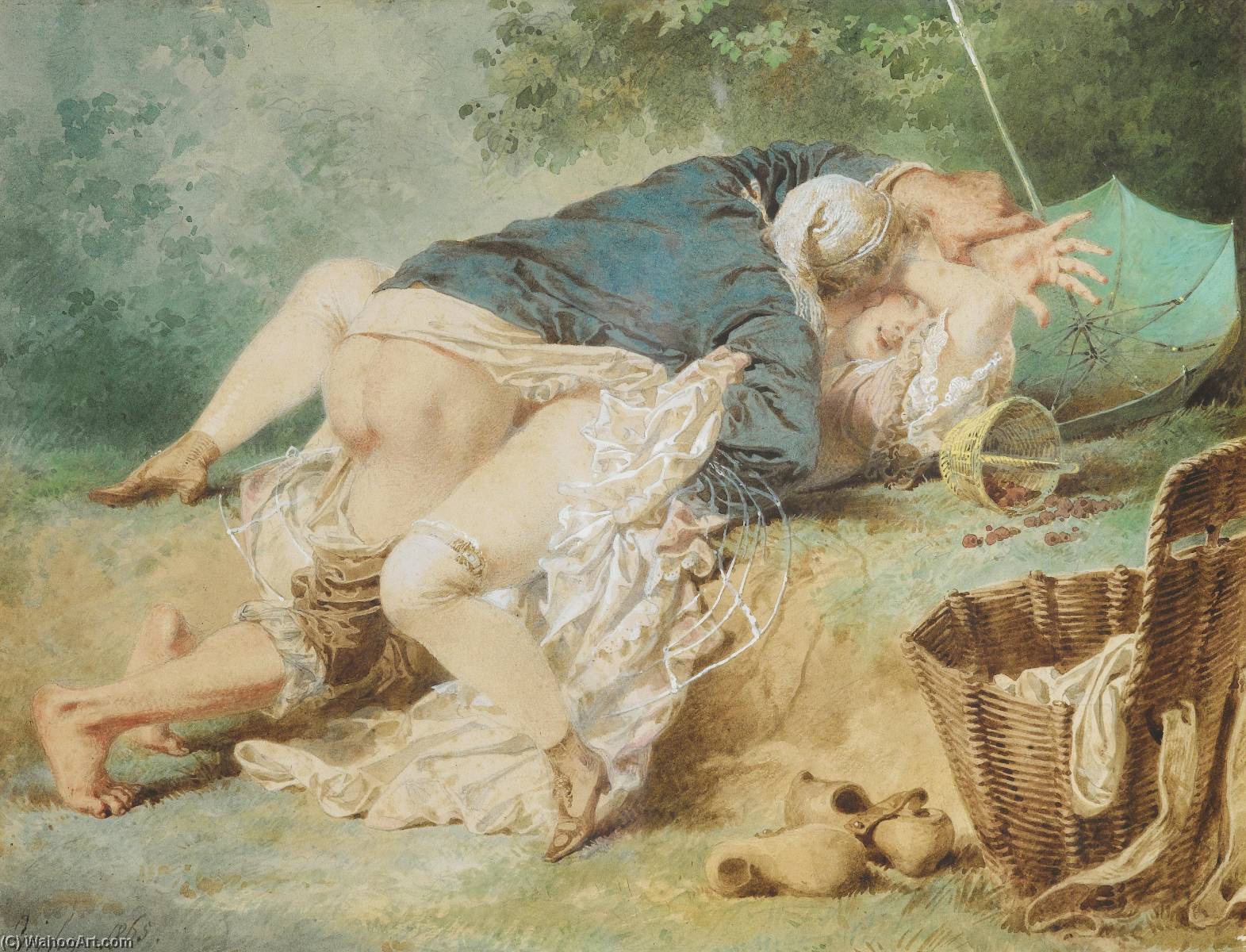 Lovers In A Park — Count Mihaly Von Zichy
