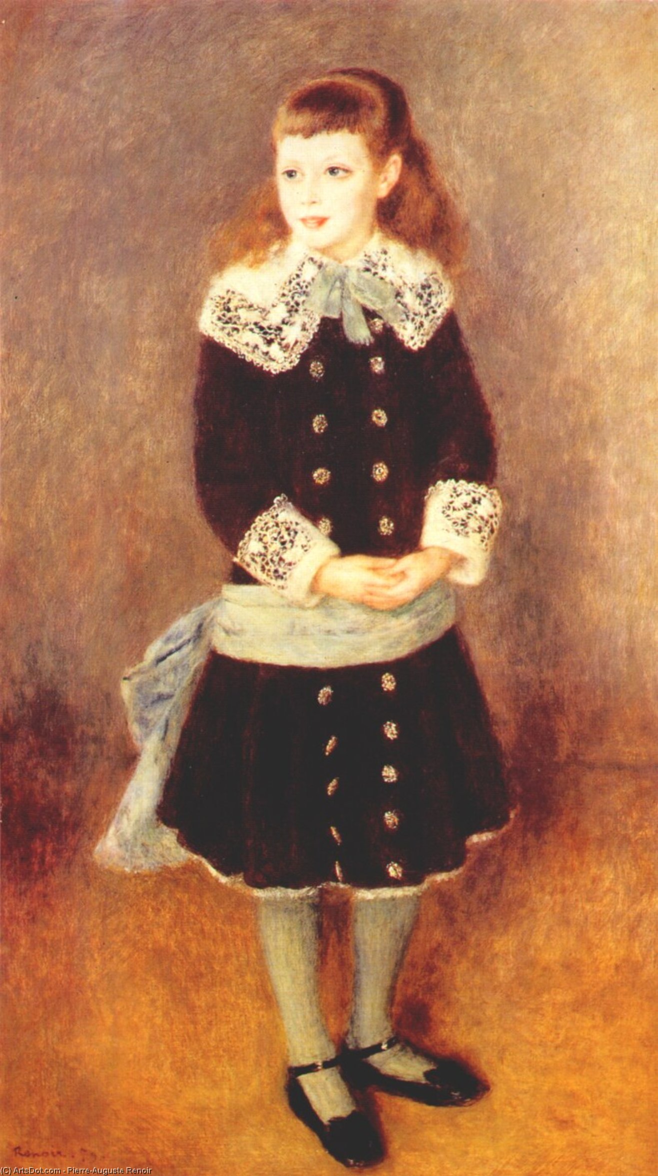 Marthe Berard (girl Wearing A Blue Sash) — Pjer Ogist Renoar