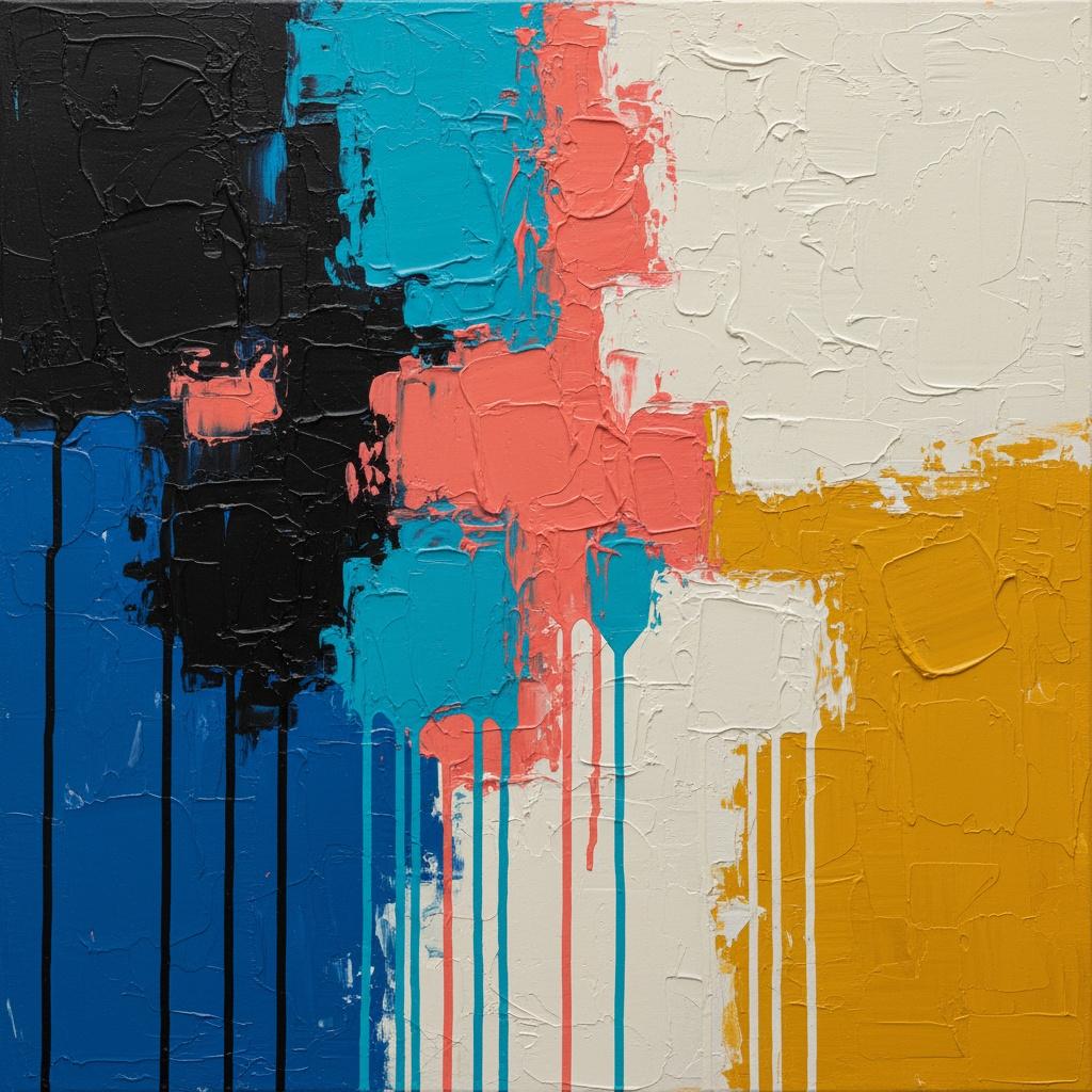 Transient Shadows Of Cyan And Coral Cascading Through A Monumental Obsidian Void — Christian Noiret