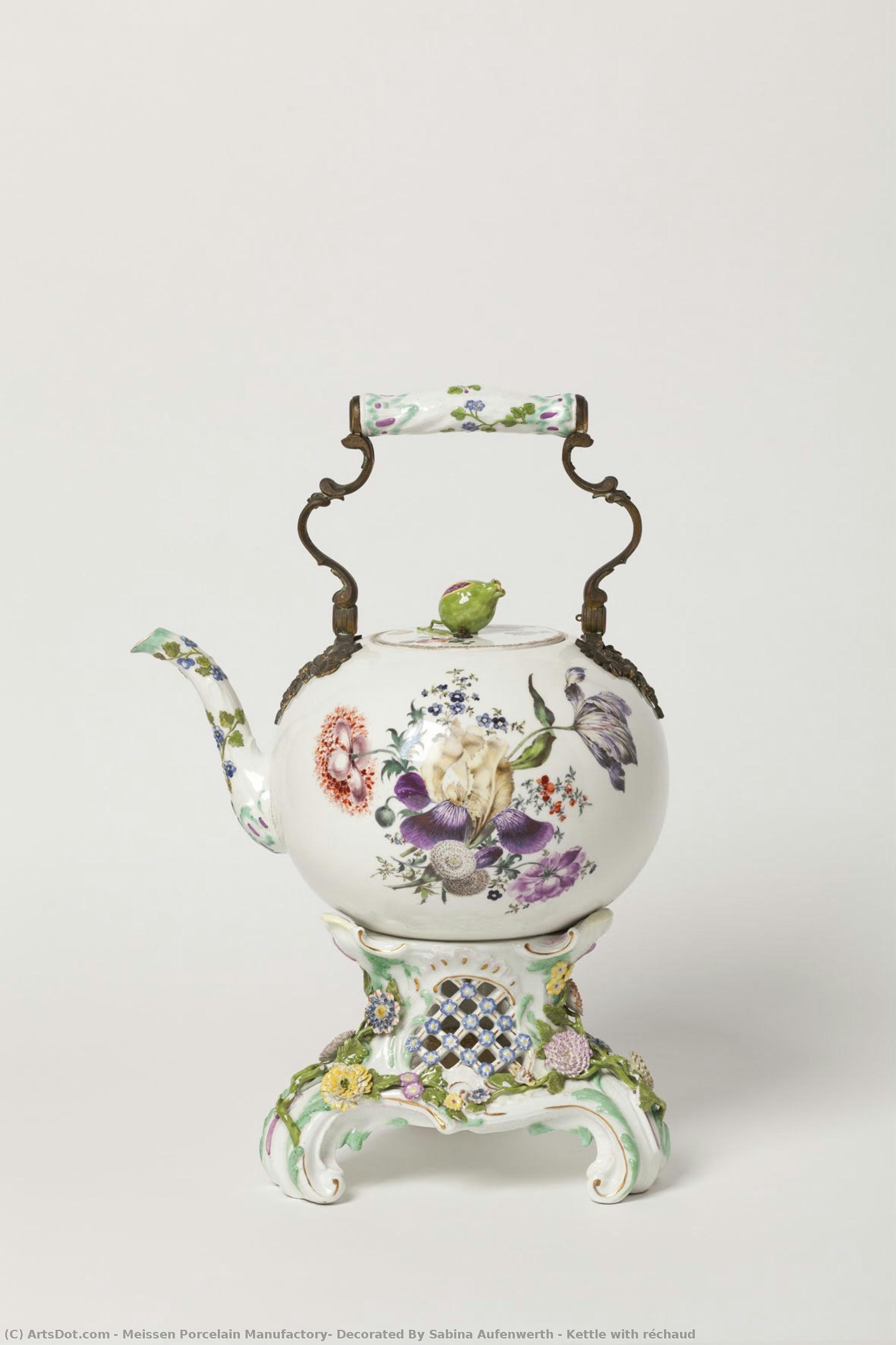 Kettle With Réchaud — Meissen Porcelain Manufactory, Decorated By Sabina Aufenwerth