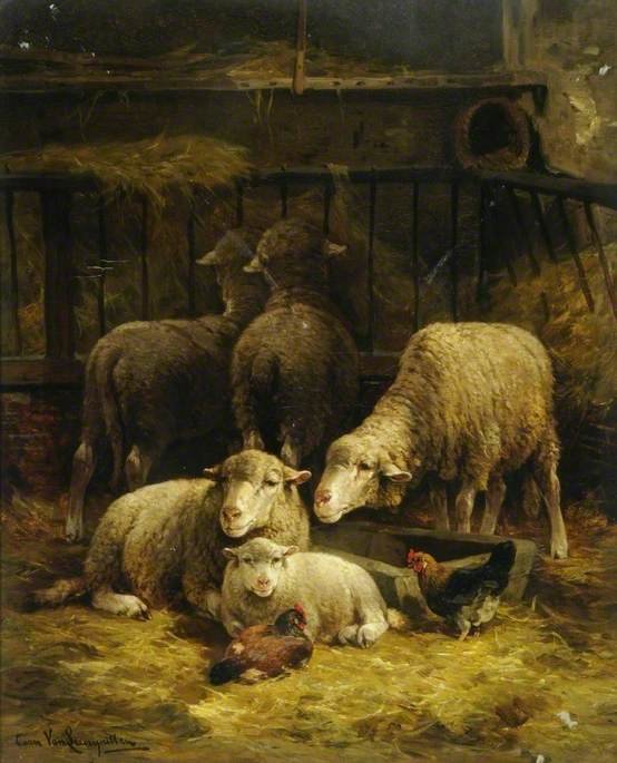 Sheep And Poultry — Cornelis Van Leemputten