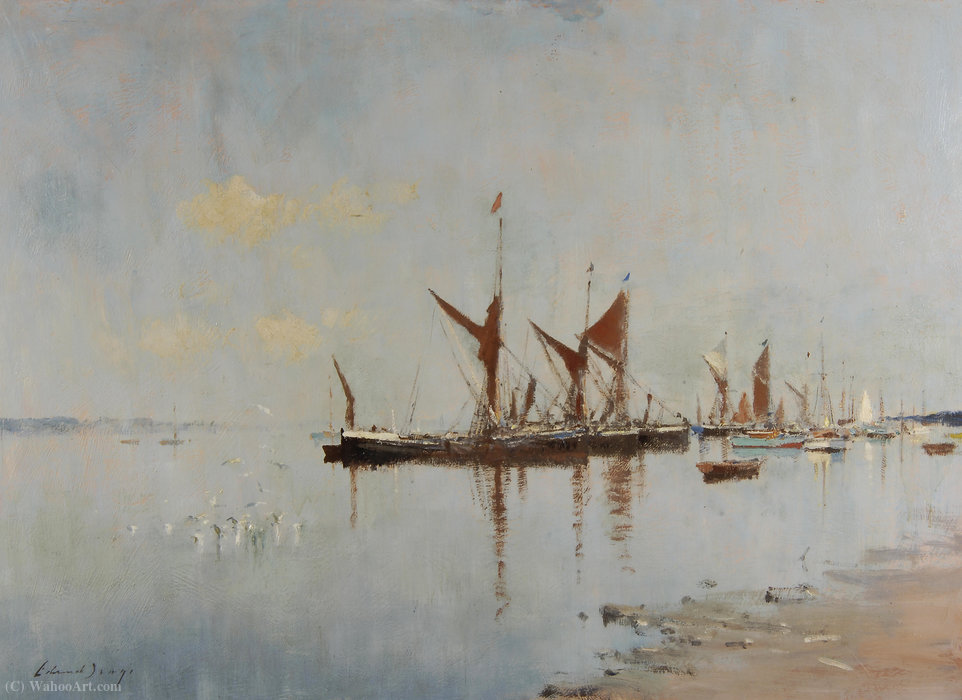 Barges At Anchor, Pin Mill — Эдвард Сиго