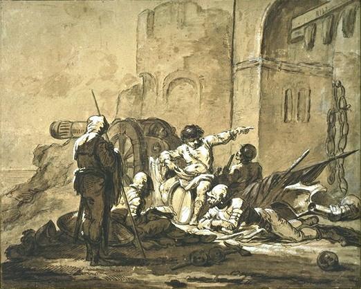 Group Of Soldiers At The Gate Of A Castle — Salvator Rosa