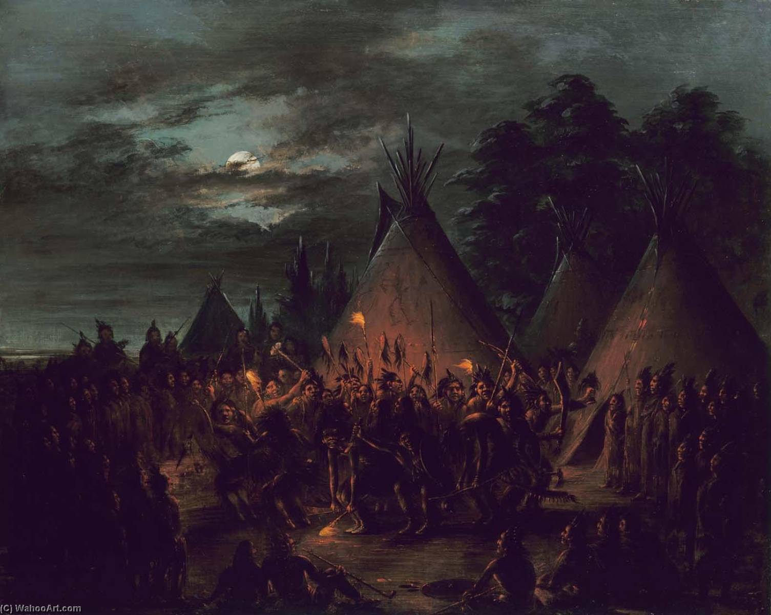 Scalp Dance, Sioux — Джордж Катлин