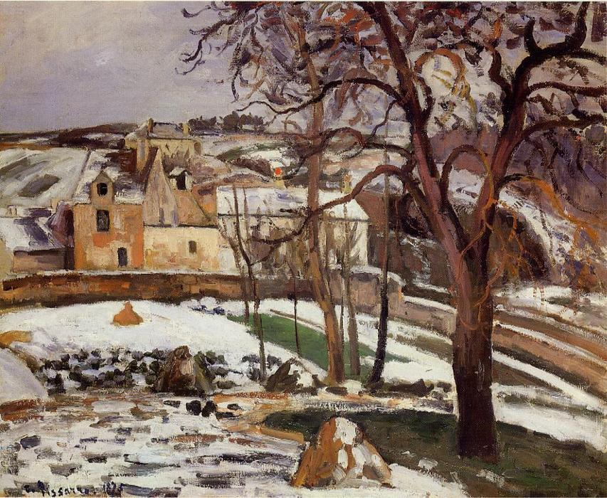 The Effect Of Snow At L'hermitage, Pontoise — Camille Pissarro