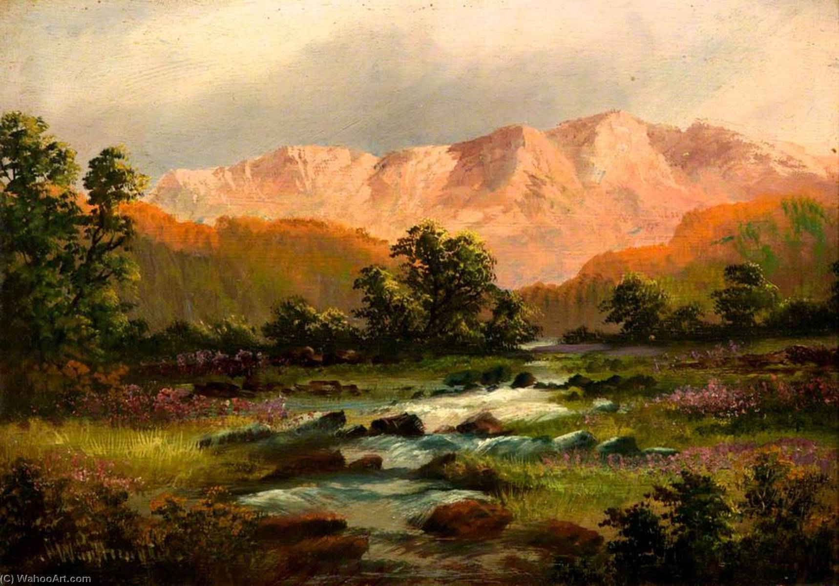 Landscape With Mountains — Alfred Worthington