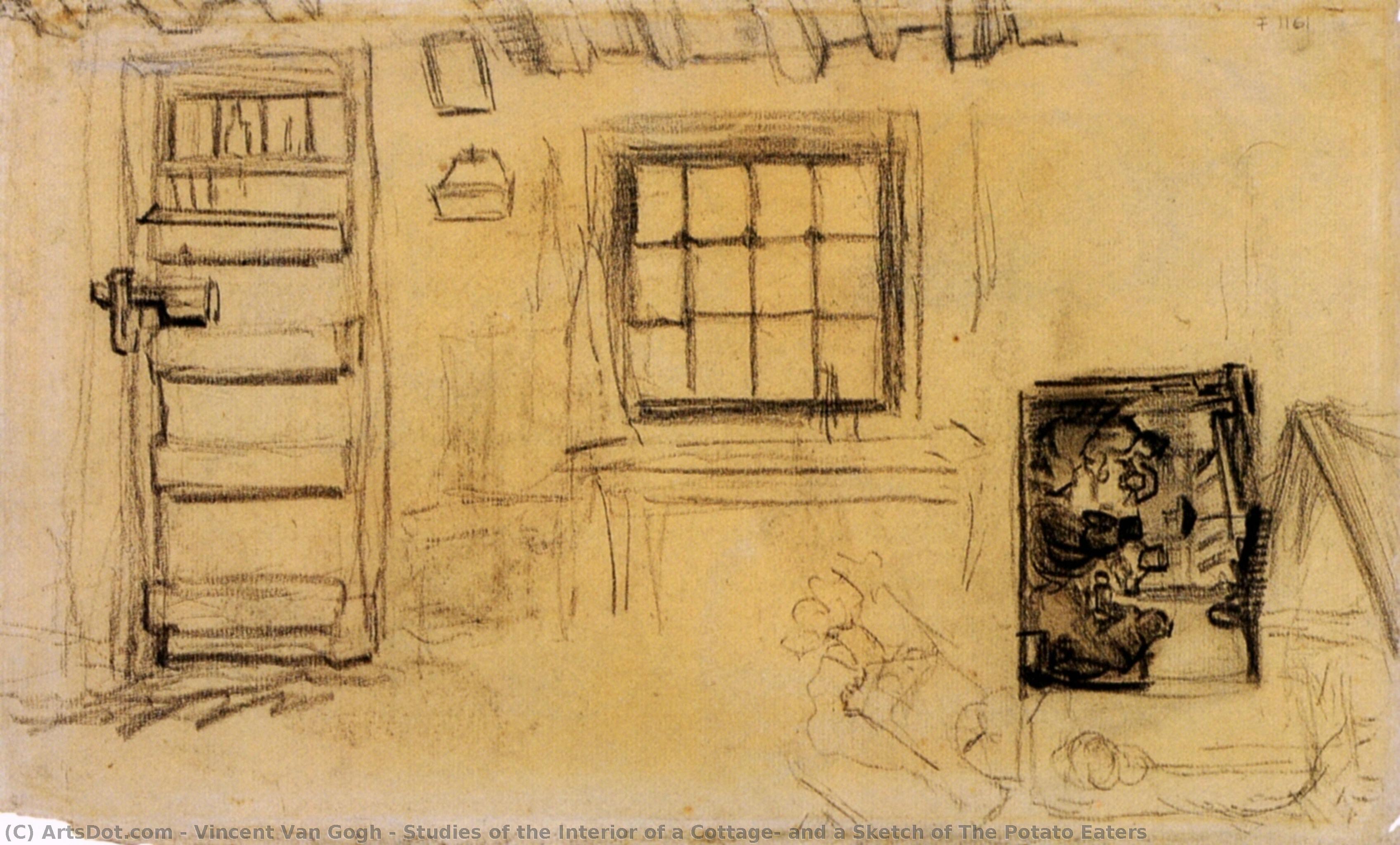 Studies Of The Interior Of A Cottage, And A Sketch Of The Potato Eaters — Vincent Willem Van Gogh